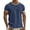 Dark Blue, variant on Men's Linen Cotton Ringer T-Shirt Contrast Trim Crew Neck Lightweight Short Sleeve Tee for 2026 Summer Wear