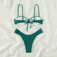 thumbnail image 4 of YIFUNIN Women's Sexy Bandeau Bikini Set Two Piece Swimsuit with Strapless Top for Women Beach Pool Tanning Vacation,Green M, 4 of 5