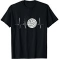 thumbnail image 1 of Camiseta de Vóleibol Latido del Corazón - Idea de Regalo Divertida para Voleibolistas - Talla Extra Grande para Mujer - Negro, 1 of 7