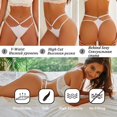 thumbnail image 4 of Bragas sexys de algodón para mujer, Tanga de dos cinturones ahuecado, ropa interior transpirable, lencería de Color sólido, piezas, 1 S-XL, 4 of 5