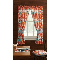 The Pioneer Woman Flea Market Window Curtain Panel, 40"W x 54"L , Set of 2