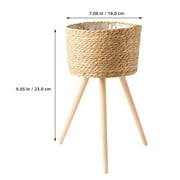 Plant Pot Rack Pots Stand Floor Planter Wicker Flower Stool Kitchen Decorations Corner Frame Wooden