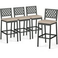 thumbnail image 1 of Gymax 4 PCS Outdoor Bar Stools 27’’ Counter Height Barstools w/ Removable Cushions, 1 of 8