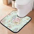 thumbnail image 5 of GZHJMY Elegant Flower Vintage Bathroom Rugs Set 2 Piece Non Slip Absorbent 15.7" x 23.6" Shower Bath Rug Mat and 20" x 20" U-Shaped Contour Toilet Rug Carpet Runner, 5 of 6