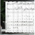 thumbnail image 3 of Ambesonne Music Note Shower Curtain, Detailed Musical Motifs, 69"Wx84"L, Charcoal Grey and White, 3 of 4