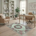 thumbnail image 2 of ODIKA Floral Medallion With Ribbon Wreath And Cottagecore Trim Coquette Bow Refined for Playroom, Bedroom, Reading Nook, Pet Friendly & Kids Safe Play, 2 of 7