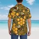 thumbnail image 4 of Balery Bees and Honeycombs Camisas hawaianas de manga corta para hombre, camisas playeras de corte holgado, camisas de vacaciones con botones,Medium, 4 of 7