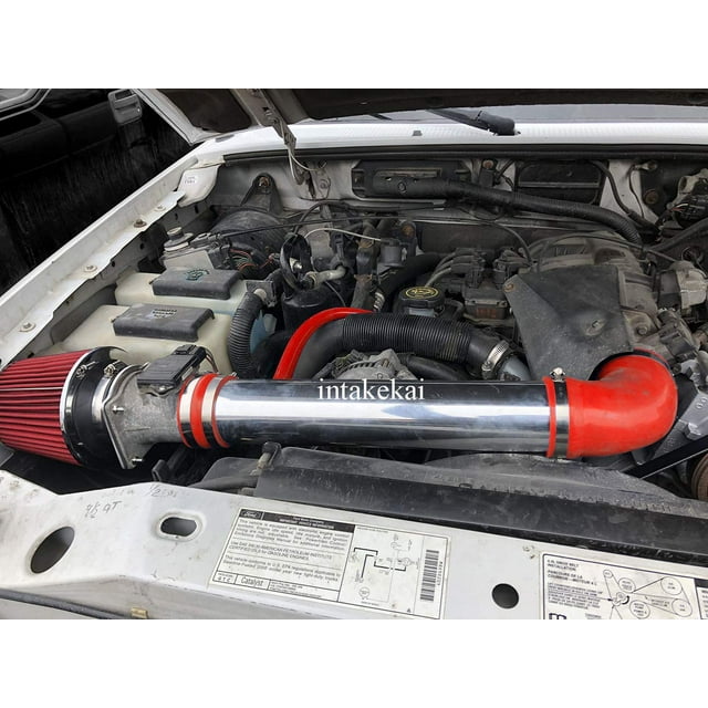 KIT PERFORMANCE AIR INTAKE COMPATIBLE pour 1995-2000 FORD EXPLORER/RANGER/MAZDA B4000 4.0L OHV V6 Moteur (Rouge)