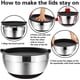 thumbnail image 3 of U Chef Set de bowls de acero inoxidable para cocina y recipientes de diferentes tamaños 6 piezas color negro U Chef Bowls de acero inoxidable, 3 of 6