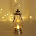 thumbnail image 4 of Lámpara de aceite de linterna eléctrica rústica de vintage con de noche LED Lámpara de de escritorio colgante para sala de Plata, 4 of 8