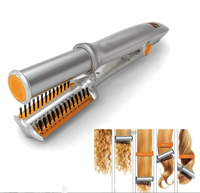2025 Auto Curling & Straightening Iron Pro - Salon Waves in 5 Mins · Rotating Barrel
