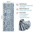 thumbnail image 2 of Blue Ethnic Geometric Pattern Hot Yoga Mat Towel Non Slip for Hot Yoga - Quick-Drying Yoga Mat Cover with 4 Corner Pockets with Travel Bag - Hot Yoga Towel Non Slip 70"x26", 2 of 6