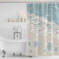 thumbnail image 3 of Blue Coastal Sea Turtle Shower Curtain, Waterproof Shower Curtains for Bathroom, Summer Beach Ocean Abstract Art Washable Fabric Bathtub Curtain Set Bath Decor with 12 Hooks Long 72"x84", 3 of 8