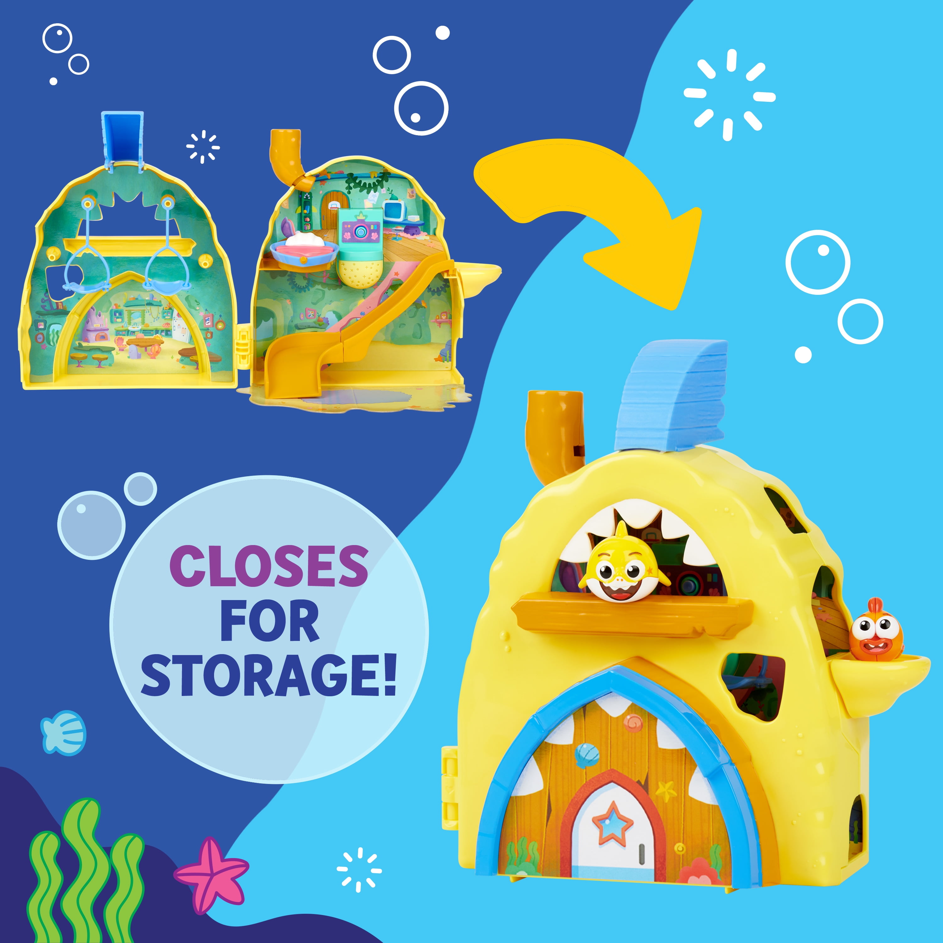 Baby Shark Big Show Shark House with Lights and Sounds Doll Playsets, 25 Pieces