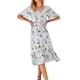 thumbnail image 3 of SAYOO Mujer Verano Cuello en V Manga Corta Cintura Alta Ruffle Hem Midi Vestidos SAYOO Sexy, 3 of 7