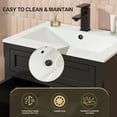 thumbnail image 6 of Eclife 24" Vintage Black Bathroom Vanity Set with Ceramic Sink Top, Faucet, Drain, 6 of 8