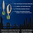 thumbnail image 2 of Gem Stone King 10K Yellow Gold Green Tourmaline and Lab Grown Diamond Dangle Earrings for Women | 1.10 Cttw | Gemstone October Birthstone | Oval 6X4MM, 2 of 6