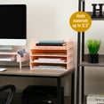 thumbnail image 2 of Mind Reader Stackable Paper Tray, Desktop Organizer, File Storage, Office, Plastic, 13.75"L x 10"W x 10.75"H, 4 Pcs., Pink, 2 of 7