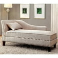 thumbnail image 2 of Furniture of America Jazlyn Contemporary Fabric Nailhead Chaise Lounge in Beige, 2 of 6