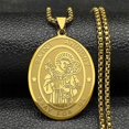 thumbnail image 1 of Jesus St Saint Anthony Pray Us Pendant Necklace for Women Men Stainless Steel Gold Color Religion Medallion Chain Jewelry, 1 of 5