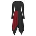 thumbnail image 4 of Haitryli Women Metallic Lyrical Dance Dress Liturgical Praise Tunic and Overlay Burgundy&Black M, 4 of 7