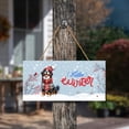 thumbnail image 3 of Hello Winter Bernese Mountain Dog Smiling in Red Scarf Hat Welcome Christmas Landscape Wood Sign Berner Lover Gifts Hanging Wall Home Decor - 00017, 3 of 5