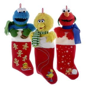 Sesame Street Plush Head Stockings 3 Assorted w 