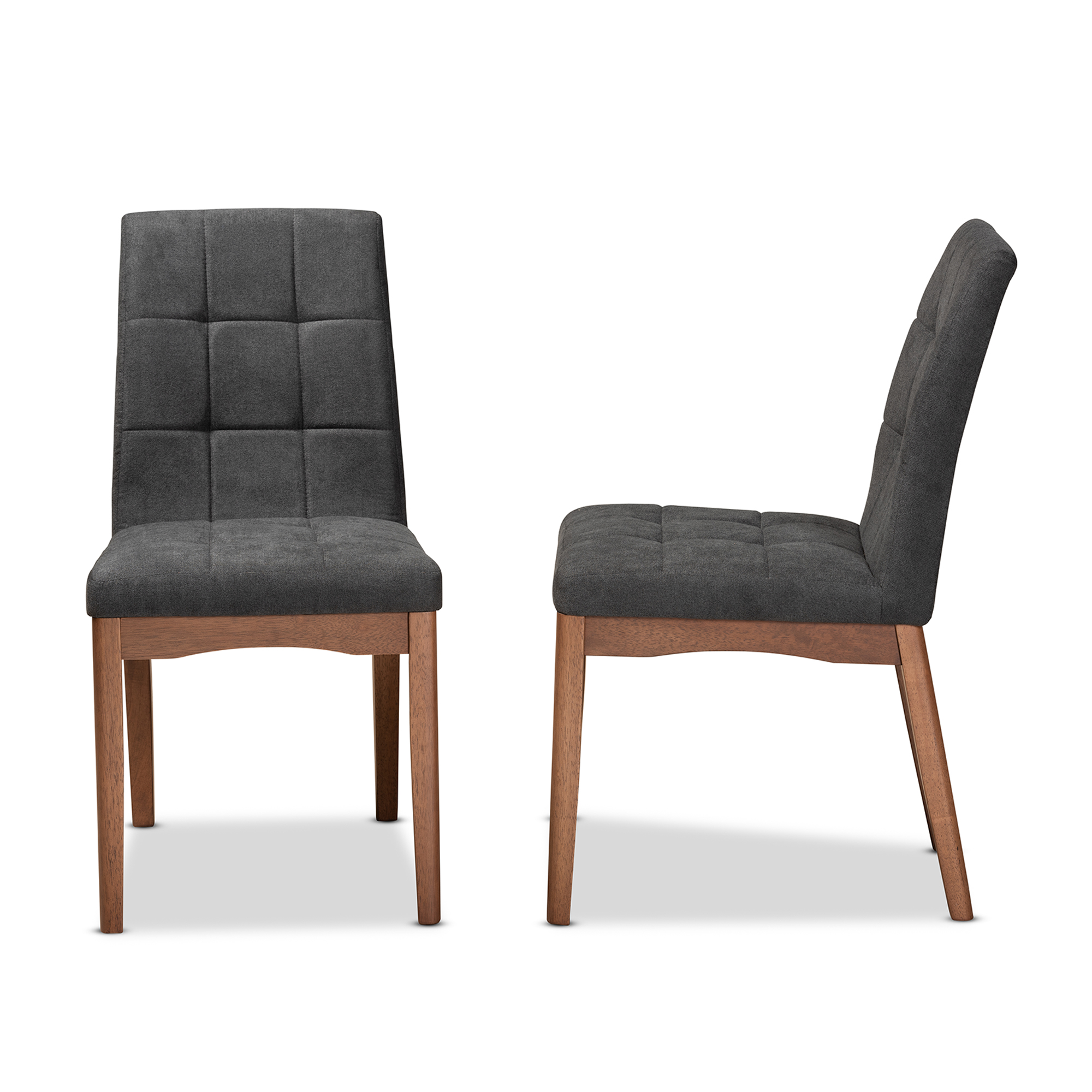 Baxton Studio Tara Dining Chair, Set of 2, Dark Grey