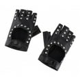 thumbnail image 4 of Guantes de motocicleta Colcomx de material cuero sin dedos con remaches de medio dedo, 4 of 7