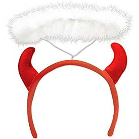 60565 Devil Horns Headband with Halo, 100% Plastic By Beistle