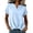 Blue(Women Tops), variant on Short Sleeve Blouse for Women V Neck Solid Casual Top with Rolled Cuffs, Lightweight Flowy Tunic for Work & Weekend