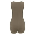 thumbnail image 4 of Enwejyy Womens Knitted Fabric Solid Slim Fit One-Piece Shorts Jumpsuit Rompers, 4 of 4