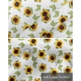 thumbnail image 6 of Sunflower Kitchen Valances for Windows Farmhouse Linen Window Valance Curtain for Living Room Window Treatment Yellow Green Botanical Farm Plant Leaves Valance Rod Pocket Topper Drape, 54 x 18 Inch, 6 of 6