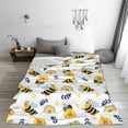 thumbnail image 5 of Pofeuu Bees And Rainbows Print Ultra-Soft Micro Fleece Blanket,for Bed Or Sofa,All Season Throw Blankets Flannel Blanket-50"x40", 5 of 7