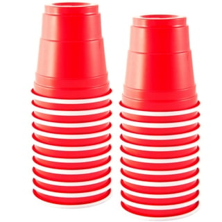 60 Red Cups 2oz Mini Plastic Hard Glasses Jello Jelly Shot Disposable Party