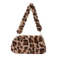 thumbnail image 1 of Bolsos de hombro Retro de felpa para mujer bolsos con patrón de animales a la moda de invierno bolso de mano duradero con asa superior bolsa de compras, 1 of 9