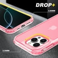thumbnail image 4 of for iPhone 13 Clear Case, Heavy Duty Durable 3-Layer Crystal Transparent [Not Yellowing] [Military Grade Drop Protection] Shockproof Protective Cover for iPhone 13, Pink, 4 of 7