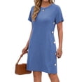 thumbnail image 2 of Fantaslook Short Sleeve Womens Summer Dresses Casual Button Tunic Dress with Pockets, 2 of 11