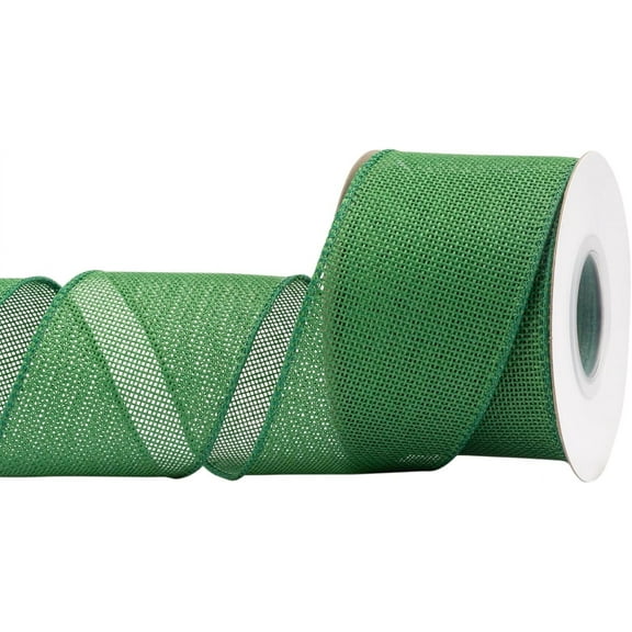 Joycrosso Burlap Wired Edge Ribbon 2.5 inch x 10 Yards, Forest Green, Ideal for Crafting, Gift Wrapping, Wreath, Christmas Tree, and Rustic Wedding Decorations