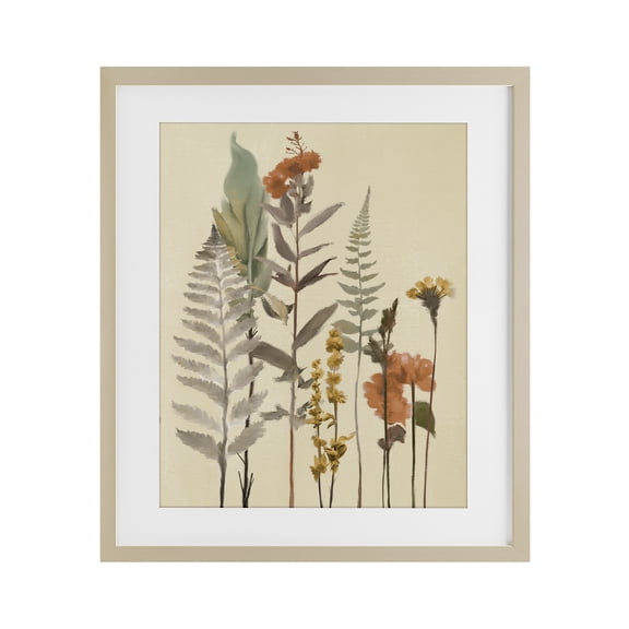 Stupell Industries Farmhouse Fall Botanicals and Ferns Birch Framed Print Under Glass, 13 x 16, by Elizabeth Medley