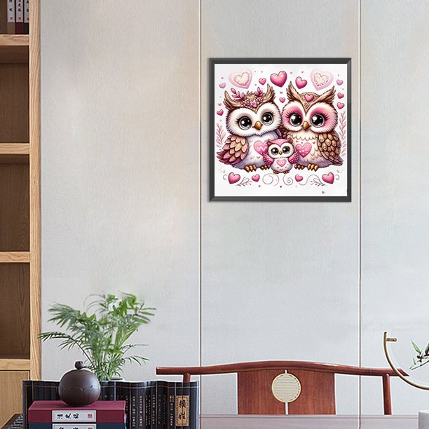 Kit De Pintura Con Diamantes 5D - Diamond Paint - Buho - 50 X 40 Cms – Sala De Tejido
