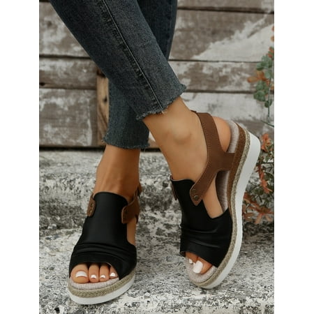 

hotio 2024 New Women s Platform Sandals Buckle Ankle Strap Open Toe Wedge Sandals
