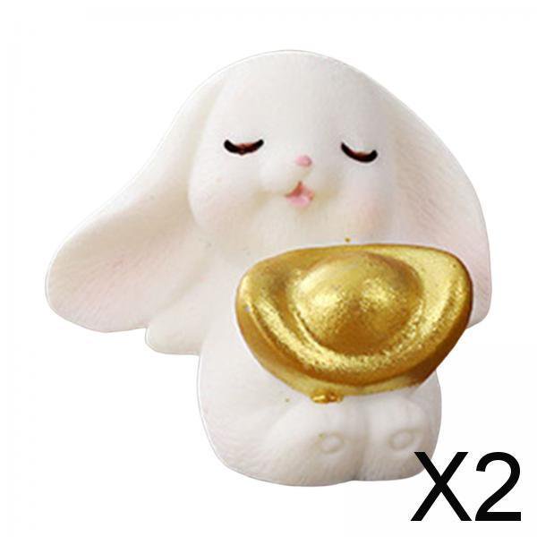 Conjunto de Estatuas de Conejo perfecl Decoración Minimalista para Tu Hogar 2 piezas