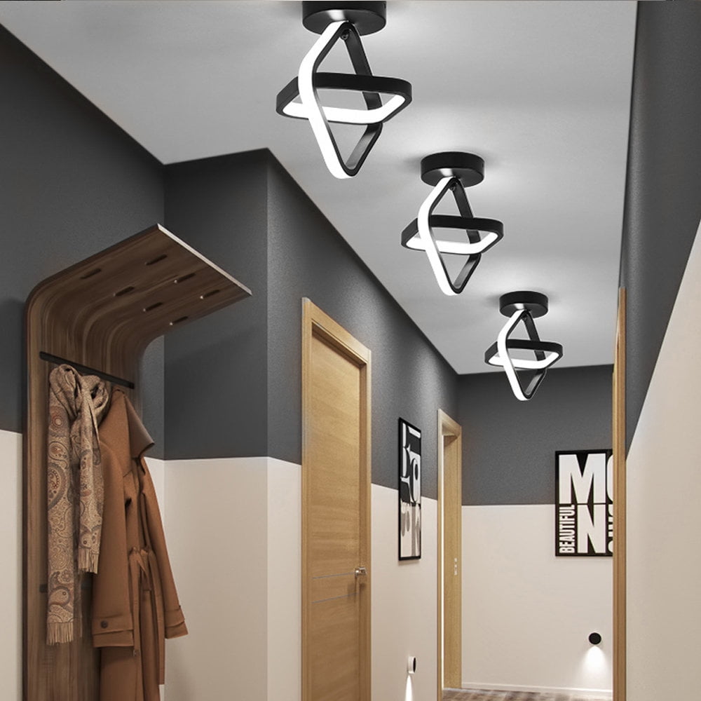 ADISUN LED Ceiling Light Fixtures Modern Flush Mount Square Ceiling Lamp for Kitchen Loft Aisle Hall, Black, 22W, 85V-265V (Cold White)