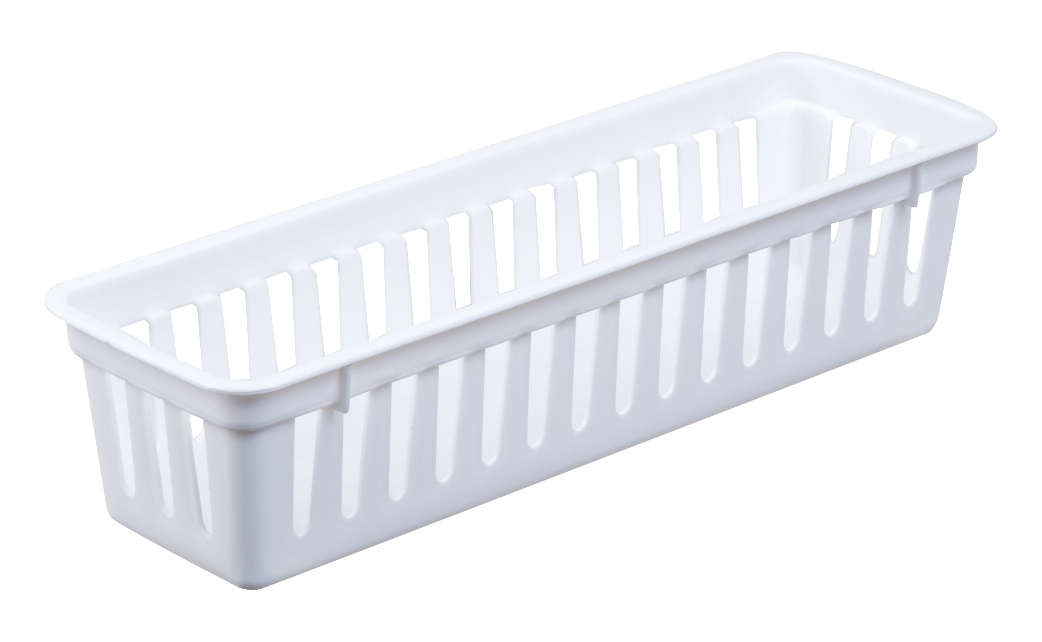 Mainstays 3-Pack Plastic Narrow Drawer Organizer Storage Baskets, Kitchen Drawer, Desk Drawer and Bathroom Drawer Organizer Bins, 10.3" x 3.1" x 2.4"