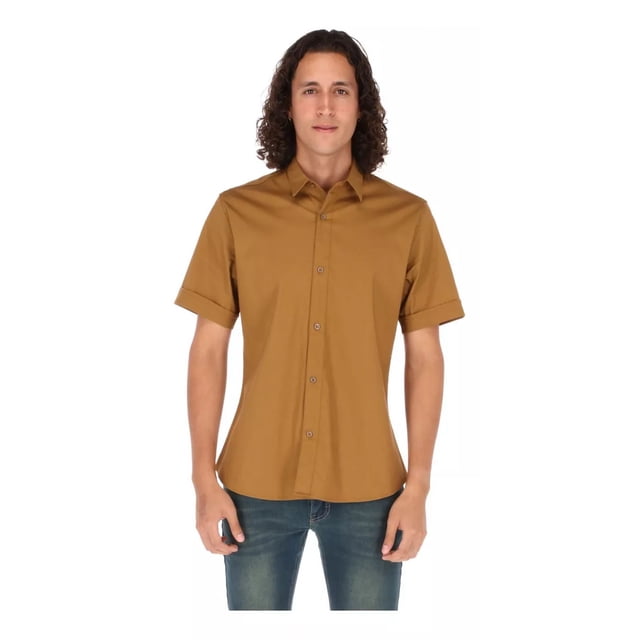 Camisa Manga Corta Para Hombre Stretch Slim Fit Moda
