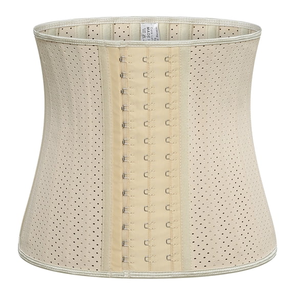 Defitshape Women's Latex Waist Trainer Cincher Tummy Control Tight Slim Breathable Girdle Corset Shapewear Firm Bodysuit Fitness Underbust Body Shaper Nude Medium