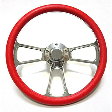 - Hot Rod Street Rod Rat Rod Truck Red & Chrome Steering Wheel & Horn