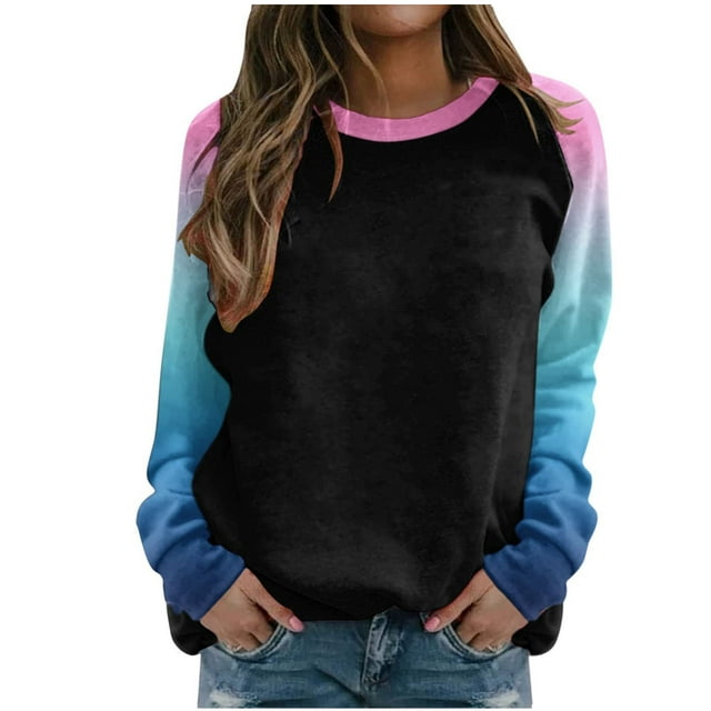 Birdeem Blouse Mode Femme Imprimée Manches Longues Col Rond Chandail Décontracté Manches Raglan