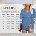 thumbnail image 4 of TEMOFON Womens Sweatshirts V Neck Color Block Fall Clothes Long Sleeve Shirts for Women T Shirts Tops Pullover Tunic Tops Blue Tops, 4 of 8